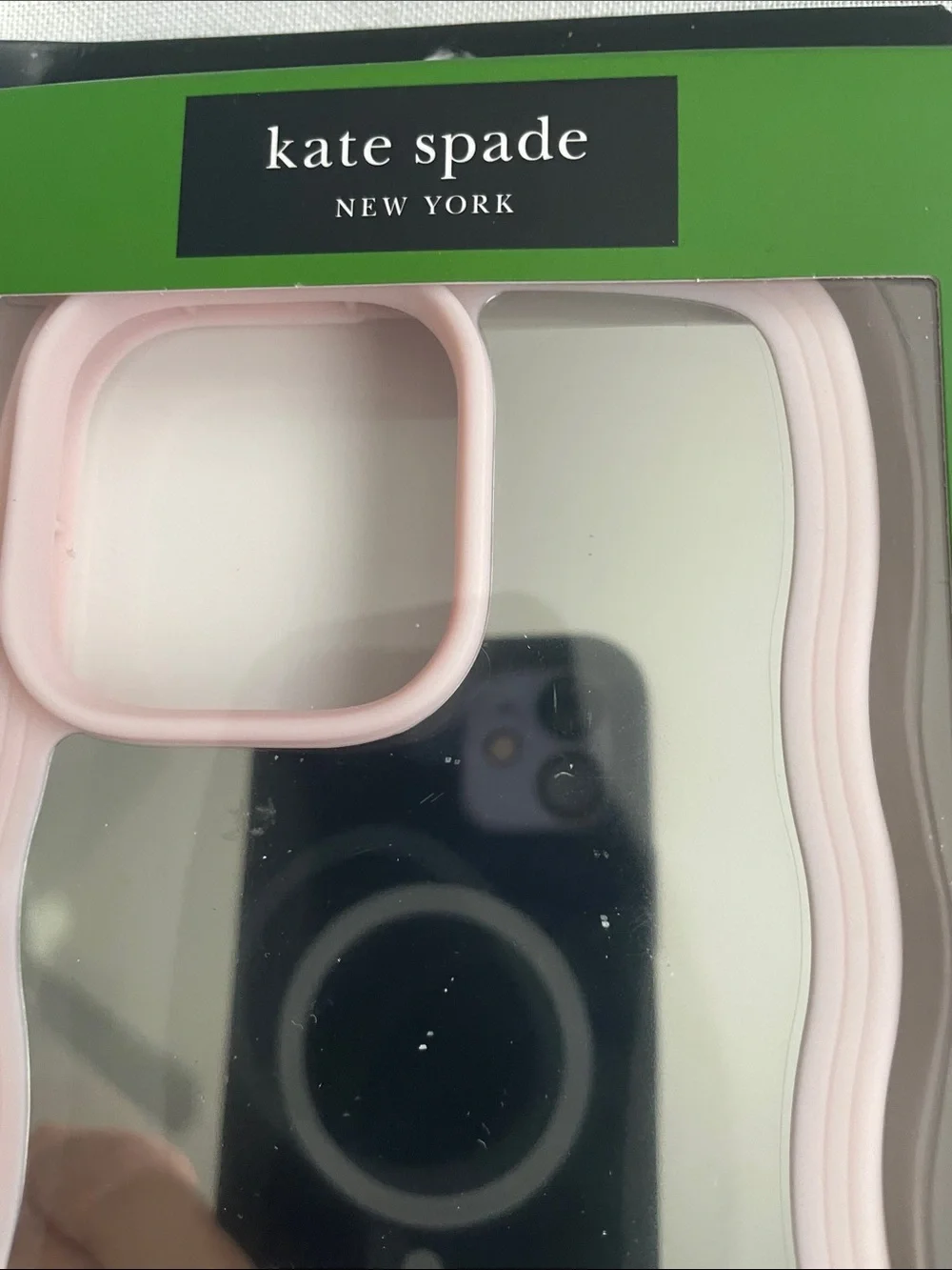 kate spade Clear Wavy Case with Pink Trim for iPhone 16 Pro Max